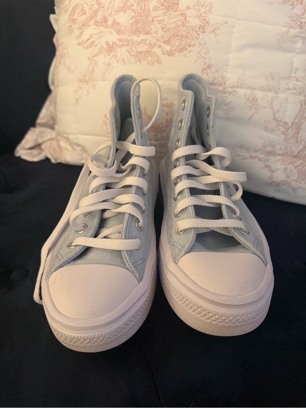 Converse Light Blue High Top Platform Sneakers - Picture 7 of 9